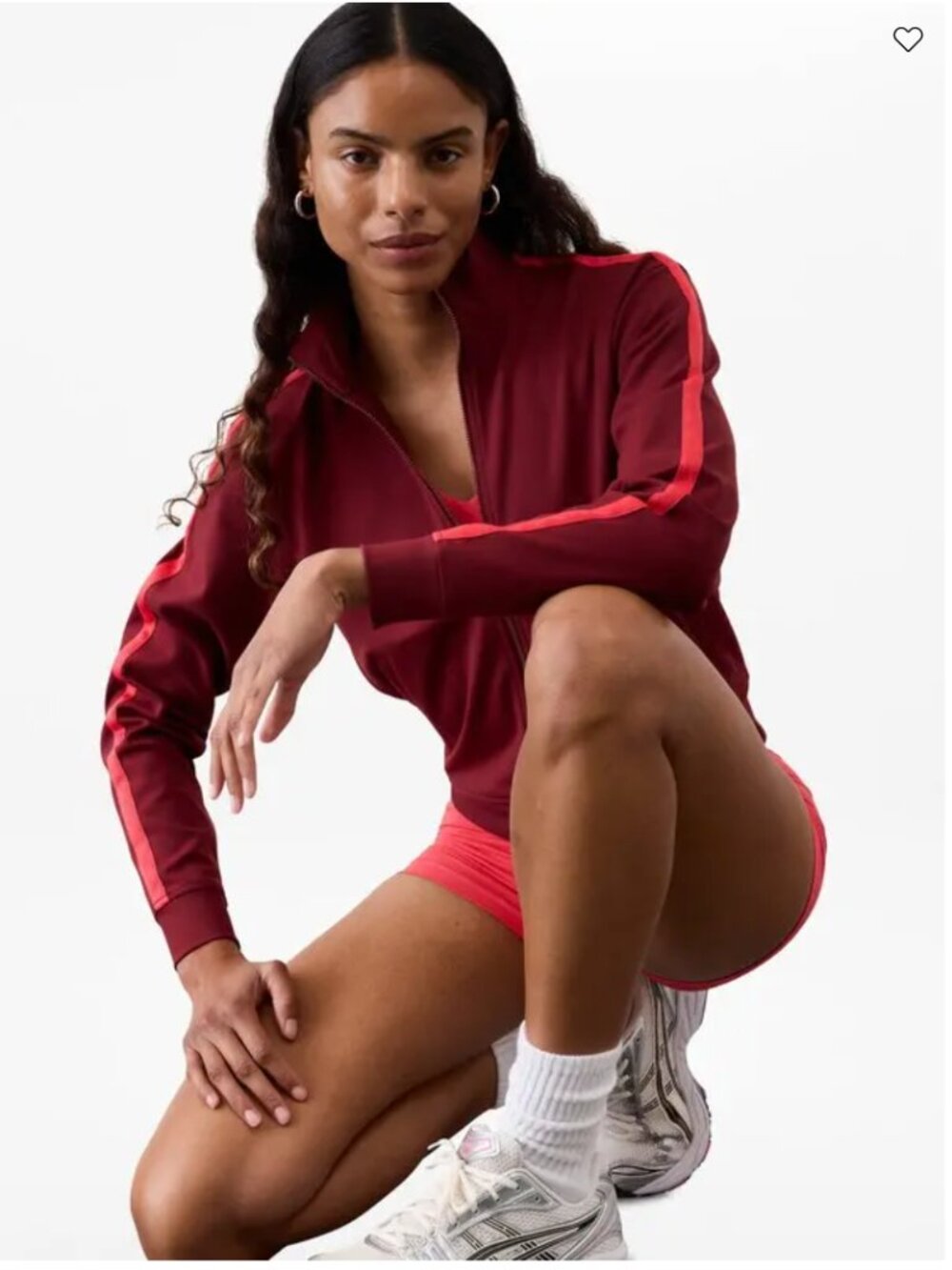 NWT Athleta Finish Line Jacket Zip Up Redwood Red Women Medium Athleisure 578139